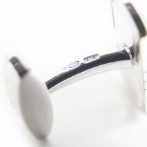 美品□BVLGARI/ブルガリ　パレンテシ　Ag925×オニキス　カフスボタン/カフリンクス　シルバー×ブラック　イタリア製　総重量10.5g_画像6