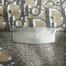 極美品□20SS DIOR/ディオール オム 023M550AT099 オブリーク ロゴ総柄 シェルボタン 長袖 ニットオーバーシャツ ベージュ系 XS 伊製 正規_画像5