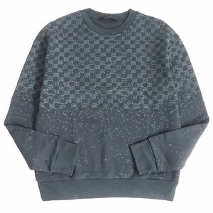 美品□22AW LOUIS VUITTON/ルイヴィトン 1AA4TN ダミエ スプレッド プリンテッド スウェットシャツ/トレーナー グリ M イタリア製 正規品