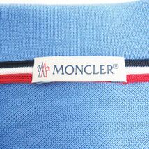 極美品□2018年製 MONCLER/モンクレール MAGLIA ロゴワッペン/ロゴボタン コットン100％ 半袖ポロシャツ/カットソー ライトブルー S 正規_画像6