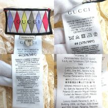 極美品△正規品 Gucci グッチ 707677 Lovelight ラブライト Gucci Loved インナーキャミソール付 レース トップス ライトベージュ 44 伊製_画像6