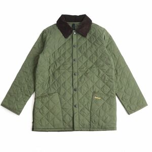 極美品◆Barbour バブアー MQU0001 BARBOUR LIDDESDALE QUILT 襟コーデュロイ キルティングジャケット/ブルゾン カーキ S メンズ