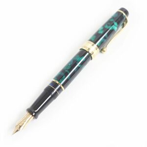  ultimate beautiful goods *AURORA/ Aurora Optima with logo pen .14K Mnib fountain pen green box * case attaching men's / lady's recommended *