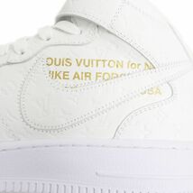 未使用品□2022年製 LOUIS VUITTON×NIKE ルイヴィトン ナイキ AIR FORCE 1 モノグラム レザー ハイカットスニーカー 白 8 イタリア製_画像7