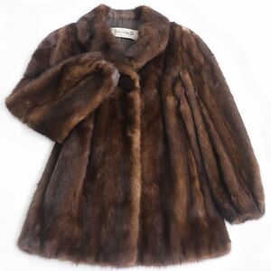 毛並み極美品☆Nakamura Fur　ナカムラファー　MINK　ミンク　本毛皮コート　ブラウン　9号　毛質艶やか・柔らか◎