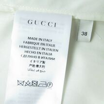 極美品☆正規品 GUCCI グッチ 453346 ウェブリボンタイ付き 7分袖 パフスリーブ シャツ/ブラウス アイボリー 38 レディース イタリア製_画像7