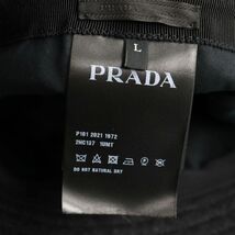 極美品◆2021年製 PRADA プラダ 2HC137 三角プレート付き ウールバケットハット/帽子 ブラック L/59cm 正規品 メンズ 保存袋付き_画像8