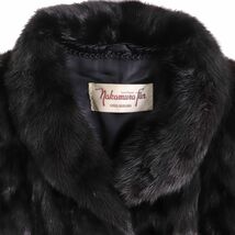 極美品★Nakamura Fur　ナカムラファー　MINK　ミンク　本毛皮コート　ダークブラウン（ブラックに近い）　F　毛質艶やか・柔らか◎_画像2