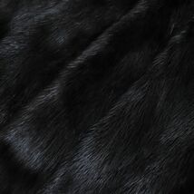 毛並み極美品▼SAGA MINK　サガミンク　本毛皮コート　ブラック　F　毛質艶やか・柔らか◎_画像4