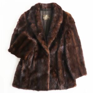 毛並み美品● ROTINY　ロティニー　MINK　ミンク　本毛皮ショートコート　ジャケット　ダークブラウン　９号　毛質艶やか・柔らか◎