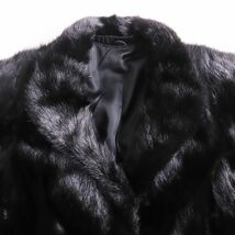 美品●SAGA MINK サガミンク 逆毛 本毛皮ショートコート ジャケット ブラック 11号 毛質艶やか・柔らか◎_画像2