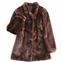 極美品●MINK ミンク 本毛皮ショートコート ジャケット ブラウン 11号 毛質艶やか・柔らか◎_画像1