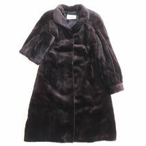 美品●MOONBAT ムーンバット MINK シェアードミンク 本毛皮超ロングコート ダークブラウン 9～11号 毛質艶やか・柔らか◎_画像1