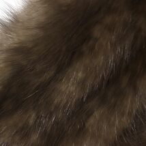 極美品▼SABLE ロシアンセーブル フリンジ付き 軽量 本毛皮マフラー ブラウン 毛質艶やか・柔らか◎_画像3