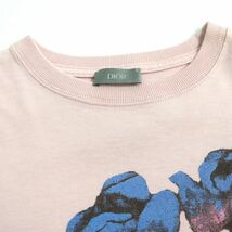 美品▼20SS DIOR ディオールオム 943J605B0554 Dior×Alex Foxton ローズプリント クルーネック 半袖Tシャツ ピンク XS メンズ 伊製 正規品_画像2