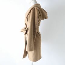 極美品★正規品 白タグ MaxMara マックスマーラ RIALTO リアルト キャメル100％ フーデッド ラップコート ベルト付 キャメル 36 イタリア製_画像2