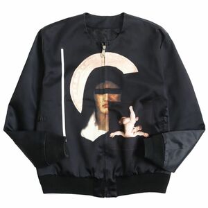 良品●希少 13AW GIVENCHY ジバンシィ リカルド期 Madonna ノーカラー ボンバージャケット/ブルゾン ブラック 46 イタリア製 正規品