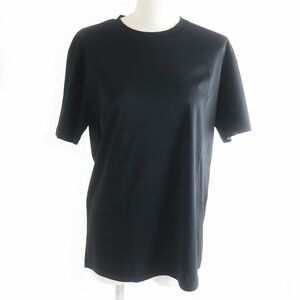 極美品□JIL SANDER/ジルサンダー JSPS705002 無地 コットン100％ クルーネック 薄手 ショートスリーブ 半袖Tシャツ 黒 M 伊製 正規品