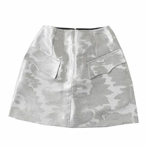  unused goods * regular goods 18SS LOUIS VUITTON Louis Vuitton lady's Jaguar doA line trapezoid skirt silver 34 tag attaching Italy made 