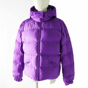  ultimate beautiful goods * regular goods PRADA Prada 20AW 290543 lady's triangle Logo | triangle plate with a hood . down jacket purple 46 hanger attaching 