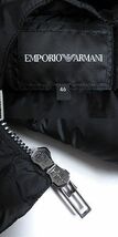 極美品□20AW 黒タグ EMPORIO ARMANI/エンポリオアルマーニ ロゴ刺繍 ダブルジップ フーデッドダウンジャケット ブラック 46 正規品 メンズ_画像5