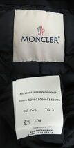 極美品□21AW MONCLER/モンクレール PALLU ロゴレザーワッペン レイヤードデザイン ダウンコート ネイビー 3 イタリア製 国内正規品 メンズ_画像7