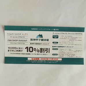 特価。今年も優勝。阪神甲子園球場グッズ10%割引券 