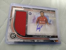 2022-23 TOPPS MUSEUM COLLECTION UEFA CHANPIONS LEAGUE RC AUTO PATCH FABIO CARVALHO 027/199 199枚限定 リバプール_画像1