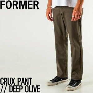 【送料無料】パンツ ストレートパンツ チノパン FORMER フォーマー CRUX PANT PA-21301S1 BLACK 日本代理店正規品　OLV 28インチ