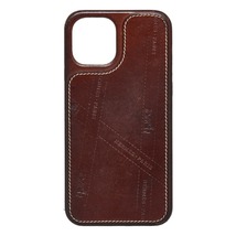 エルメス ボルデュク リボン iPhoneケース iPhone12 iPhone12Pro フォーブ ブラウン レザー レディース HERMES 【中古】_画像1