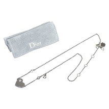 ディオール ハート ラインストーン ネックレス シルバー メタル レディース Dior 【中古】_画像6