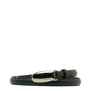 グッチ ベルト 036 0959 1115 グリーン レザー レディース GUCCI 【中古】