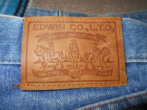 1980 годы производства EDWIN Edwin 1502 Triple шланг кожа patch индиго Vintage джинсы Denim hipi-VINTAGE WOODSTOCK