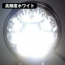 ワークライト (T) 2個組 12V 24V 丸型 3インチ 高輝度SMD LED作業灯/23и_画像3