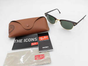 ★ YMK249 Ray-Ban レイバン メンズ レディース サングラス RB3016 CLUBMASTER クラブマスター W0366 51□21 ケース付き ★