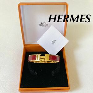 エルメス クリッククラック H バングル ブレスレット レッド ゴールド HERMES アクセサリー ゴールド レッド レディース メンズ