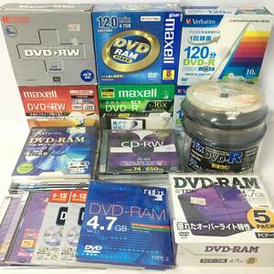 KI25/11　未使用 DVD-R DVD-RAM DVD+RW DVD-RW まとめて140枚 記録 ディスク 繰り返し RICOH maxell Verbatim ビデオ データ◆