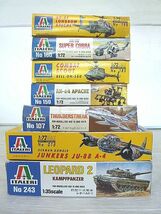 T643(22) 未組立品 ITALERI プラモデル 飛行機/戦闘機 等 7点 まとめ JUNKERS JU-88 A-4/COMBAT SCOUT/APACHE/COBRA/F-84F/レオパルドⅡ/他_画像2