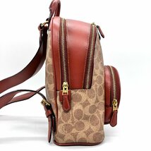 【1円～】コーチ COACH シグネチャー リュック ブラウン 茶色 L2032 1029 ゴールド金具 バックパック 旅行 鞄 かばん メンズ レディース_画像4