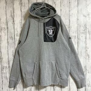 NIKE ナイキ NFL RAIDERS レイダース プルオーバーパーカー 2XL グレー フーディ ビッグサイズ HTK2442