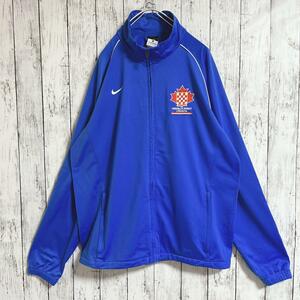 NIKE Nike jersey XL blue enterprise Logo jersey one Point embroidery sushu Logo US old clothes HTK2500