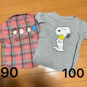 SNOOPY PEANUTS 半袖シャツ Tシャツ トップス 2枚セット