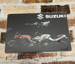 SUZUKI カタナ KATANA 3型 ②ブリキ看板　プレート　GSX 昭和レトロ ヴィンテージ加工