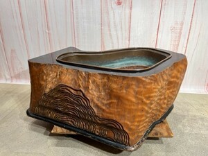 ☆岩手花巻発☆■中古品■ 火鉢 天然木 切り株 手あぶり ■らくらく家財便 / 手渡し可■