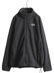 US企画 ノースフェイス フルジップ フリース ジャケット メンズ XL / The North Face ジャンパー ブルゾン アウトドア ワンポイント 濃灰