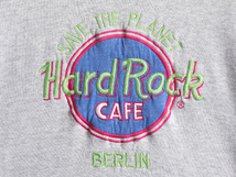 90s ハードロックカフェ スウェット トレーナー メンズ レディース L 程 / 古着 Hard Rock CAFE ロゴ刺繍 裏起毛 スエット 企業物 グレー_画像4