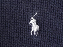 ラルフローレン ゴルフ コットン ニット セーター レディース L 小さめ M 程 古着 POLO ポニー刺繍 ワンポイント クルーネック ネイビー 紺_画像4