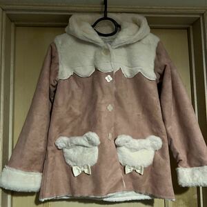 axes femme kids ファーコート ピンク 150 くま耳　くまポケット未使用品