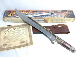 ▼彩国▼未使用 美品▼映画【インディージョーンズ】「INDIANA JONES KHYBER BOWIE KNIFE」 ムービー ナイフ 元箱付▼全長61cm▼飾物 壁掛