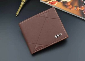 【新品】 二つ折り財布　ブラウン　カード　大容量　 二つ折り財布財布札入れ 容量 レザー 札 カード 財布 財布財布